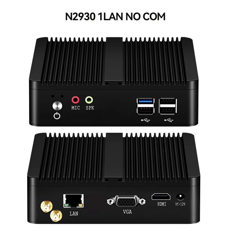 Helorpc Pfense Industrial Mini PC Inter Celeron Processor with 4XUSB HDMI VGA 2XRS232 Support Windows10/11 LINUX Deskto Computer