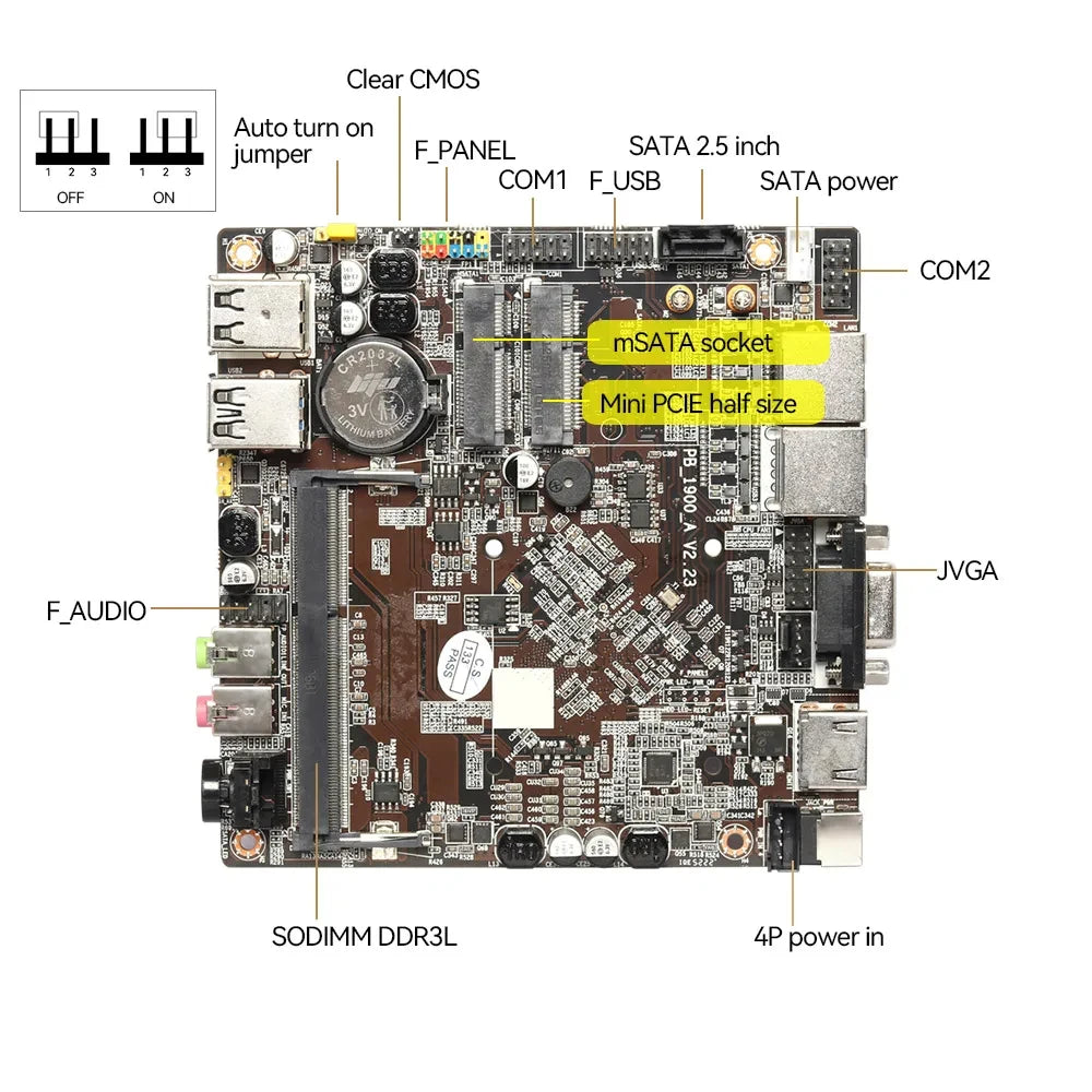 Helorpc Pfense Industrial Mini PC Inter Celeron Processor with 4XUSB HDMI VGA 2XRS232 Support Windows10/11 LINUX Deskto Computer