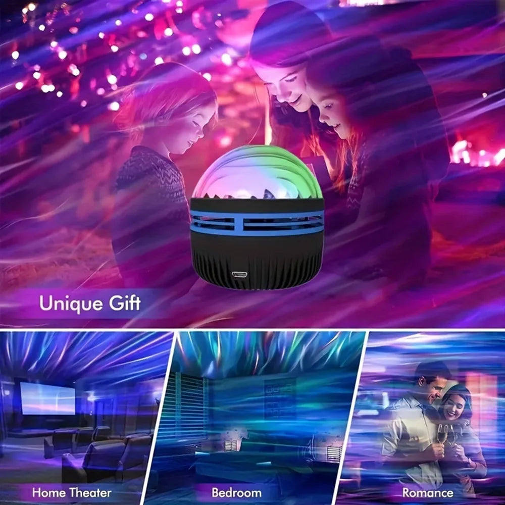 USB LED Night Light Starry Sky Projector Lamp Aurora DC 5V RGB Remote Control Rotating Lighting for Home Party Room Decoration