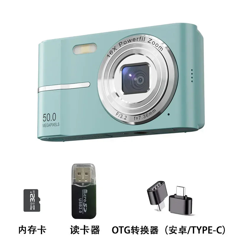Lenovo 5K Digital Camera 50MP 16X Student Camera Outdoor Anti-Shake Digital Video Camera Flash Video Recorder Small Video Camera