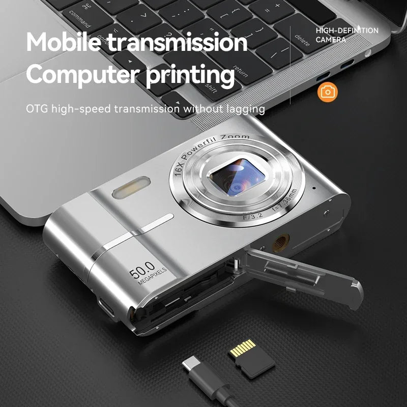 Lenovo 5K Digital Camera 50MP 16X Student Camera Outdoor Anti-Shake Digital Video Camera Flash Video Recorder Small Video Camera