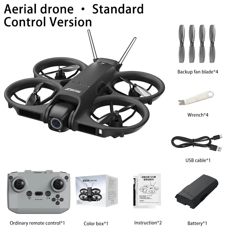 New Z906 Mini FPV Drone Big Screen Remote 180° Electric Adjust 4K Camera 3-Side Obstacle Avoidance Optical Flow With Landing Pad